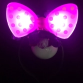 LED 램프 머리띠(리본) - 핑크