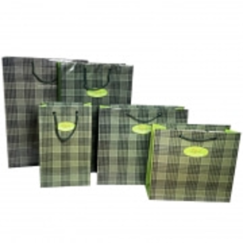 DS 코팅 녹색 체크무늬 쇼핑백(10入)